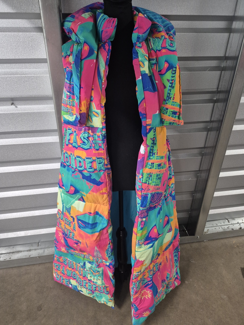 Vibrant Multi-Color Long Puffer Vest Coat